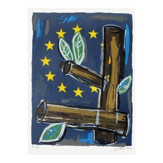 1989 Gast Michels Pax Europa Signed Lithograph For Sale