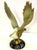 Vintage Cast Brass Eagle With Spanned Wings in Flight – Round Marble Base For Sale - Image 4 of 16