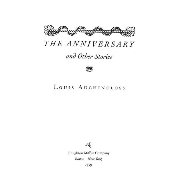 Traditional "The Anniversary and Other Stories" 1999 Auchincloss, Louis (Signed) For Sale - Image 3 of 5