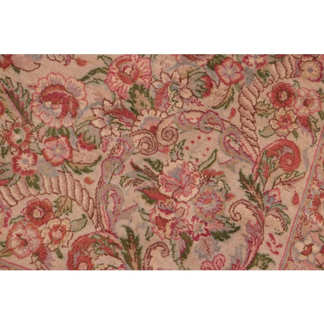 Elegant Renaissance 1990's Tan/Red Wool Rug - 8'0'' X 10'5'' For Sale - Image 4 of 9