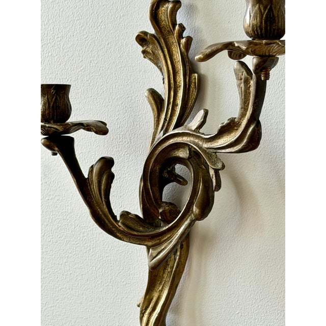 Vintage Brass Wall Sconce With Medusa Motif For Sale - Image 13 of 14