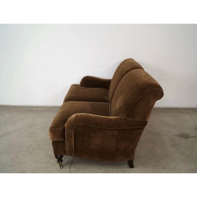 Brown Hollywood Regency George Smith Style English Roll-Arm Loveseat For Sale - Image 8 of 12