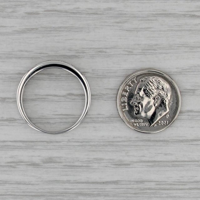 Modern 0.25ctw Diamond Wedding Band 18k White Gold Stackable Anniversary Ring, Size 6.75 For Sale - Image 3 of 8
