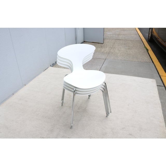 Modern Ross Lovegrove for Bernhardt Design Orbit Stacking Dining Chairs Set of 4 For Sale - Image 18 of 18