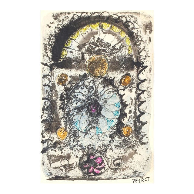 Composition - Original China Ink and Watercolor by A. Peyrot - 1950s 1950s For Sale