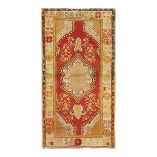 Vintage Turkish Oushak Area Rug 2ft 10in X 5ft 2in For Sale