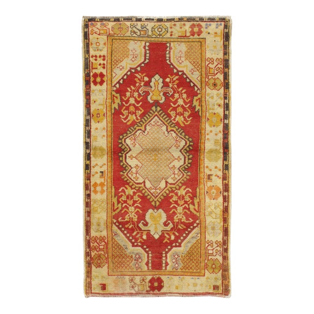 Vintage Turkish Oushak Area Rug 2ft 10in X 5ft 2in For Sale