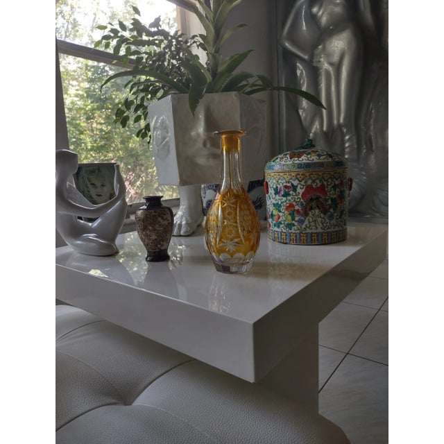 Glass Late 20th Century Yellow Nachtmann Traube Crystal Vase For Sale - Image 7 of 9