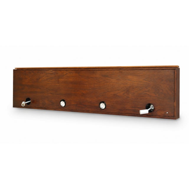 Wood 1970s King Size Henredon Bridge/Headboard Piece Overhung Between 2 Armoires For Sale - Image 7 of 8