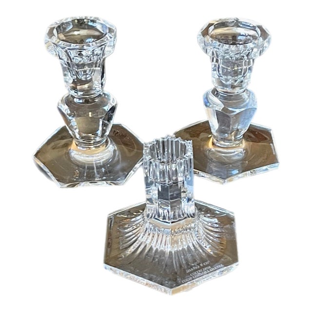 A Trio of Tiffany and Wedgwood Candlestick Holders For Sale