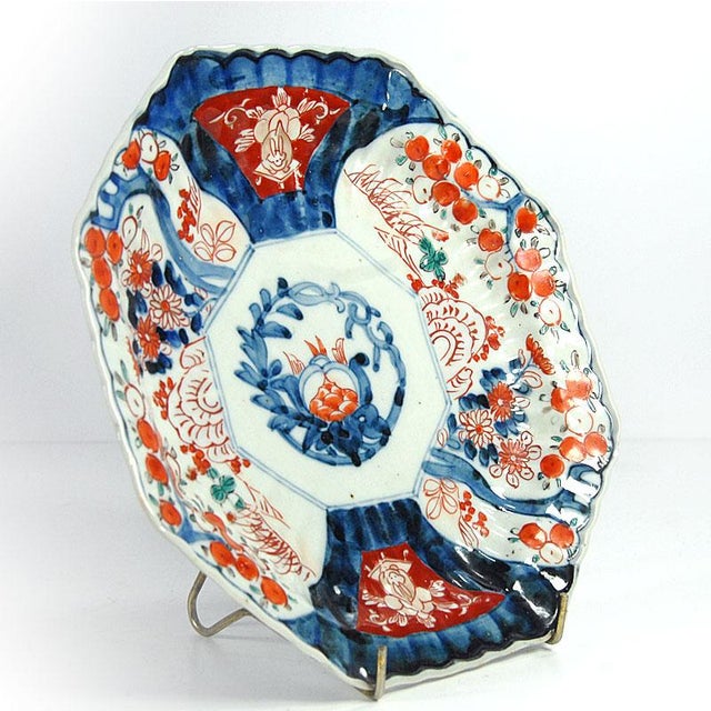 Blue Imari Handpainted Japan Dish, 1890s For Sale - Image 8 of 10
