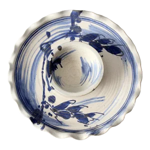 Vintage Studio Pottery Platter With Center Bowl