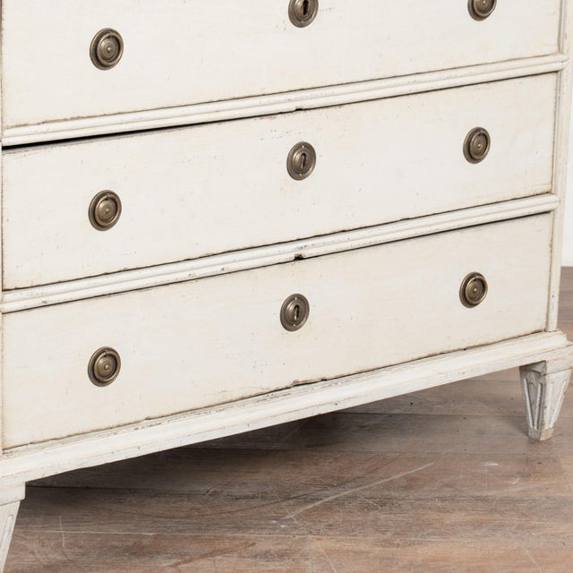 19th Century White Swedish Pine Chest of Four Drawers For Sale - Image 13 of 15