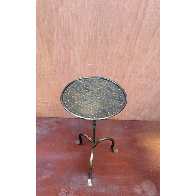Spanish Hand-Forged Iron Drinks Table With Dark Gold Patina For Sale In New York - Image 6 of 14