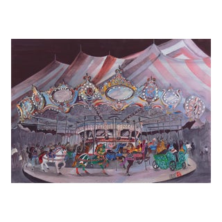 'The Race for the Brass Ring' by Audrey Dygert, Carousel, Merry-Go-Round, Amusement Ride, Funfair For Sale