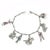 Art Deco Platinum Bracelet Diamond & Gems 7 Assorted Charms For Sale - Image 4 of 9