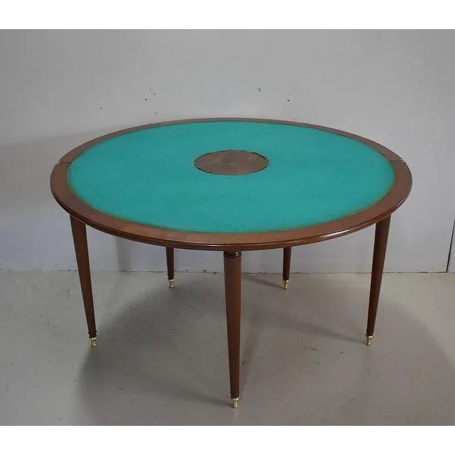 Brown 18th Century Louis XVI Bouillotte Demi-Lune Game Table in Mahogany For Sale - Image 8 of 10