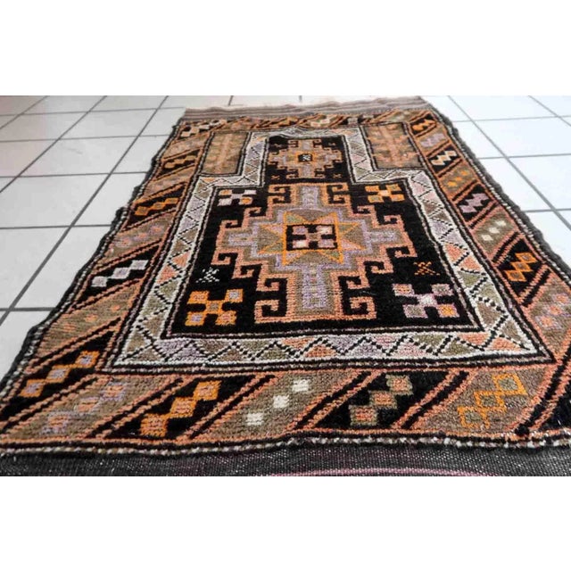 1900s Handmade Antique Collectible Afghan Baluch Prayer Rug 2.1' X 3.4' For Sale - Image 4 of 10