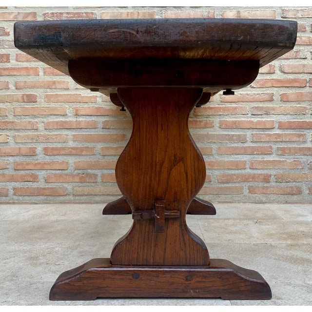 Baroque Spanish Colonial Narrow Walnut Console Table, 1920s For Sale - Image 3 of 18
