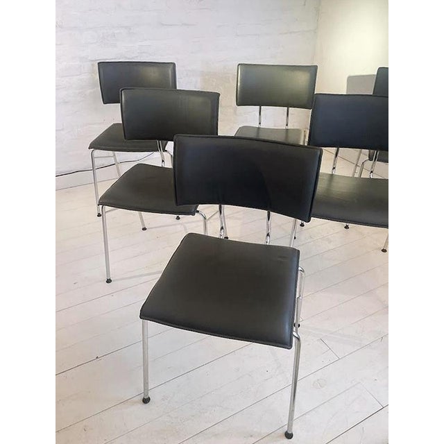 Metal Sparta Chairs in Leather by Christoph Hindermann for Dietiker, 1990s, Set of 6 For Sale - Image 7 of 15