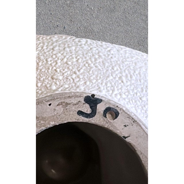 Bertoncello Pair of Mid 20th Century White Glazed Ceramic Candlesticks Design by Roberto Rigon For Sale - Image 15 of 18