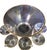 Quick Hits Piece Name: Glass Punch Bowl and Five Punch Glasses Style: Hollywood Regency / Art Deco Materials: Glass with...
