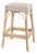 Robias 30 in. Seat Height Rectangular Rattan Backless Bar Stool, White/Tan Dot / Natural Rattan Frame For Sale