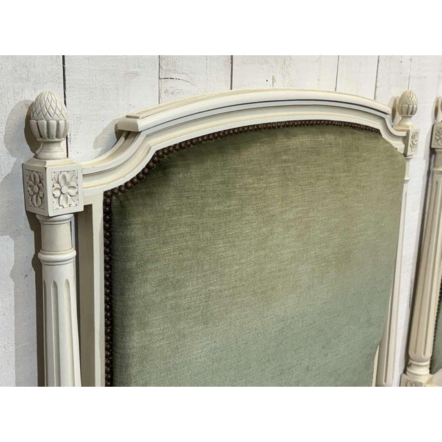 Cream Louis XVI Style Beechwood Beds, Set of 2 For Sale - Image 8 of 16