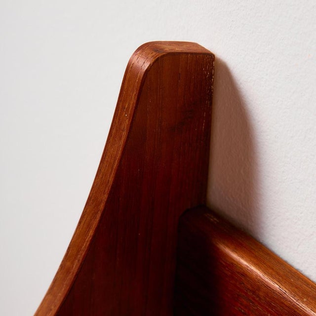 Teak Wall Shelf with Cane Details, 1960s For Sale - Image 17 of 18