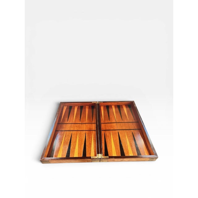 1900 - 1909 Restored Antique Rosewood Backgammon Box Circa 1900 For Sale - Image 5 of 11