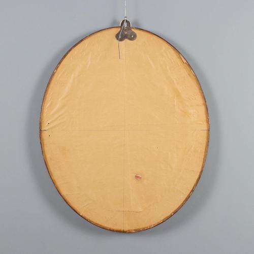 Wood Oval Mirror in Mahogany For Sale - Image 7 of 8