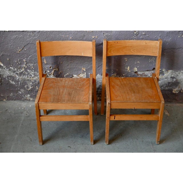 Vintage School Chair in Beech from ASS Schulmöbel, 1960s For Sale - Image 4 of 14