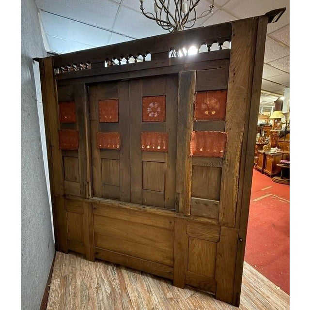 Large Neo-Gothic Carved Oak Entryway Wardrobe with Built-in Chest, Late 19th Century, in Good conditions. Designed 1890 to...
