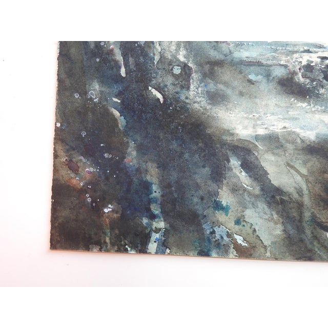 Rustic Late 20th Century Impressionist Mountain Stream Watercolor Painting For Sale - Image 3 of 7