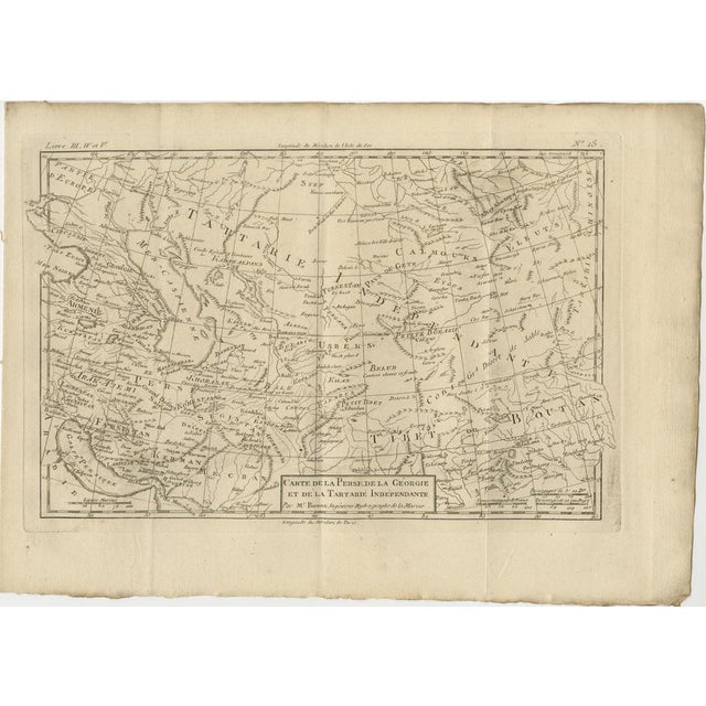 Antique Map of Persia, Georgia and Tartary, Bonne, c.1780 A finely engraved 18th-century map depicting Persia and the...