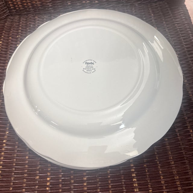 Victorian Spode Winters Eve Blue Dinner Plates - Set of 6 For Sale - Image 3 of 3