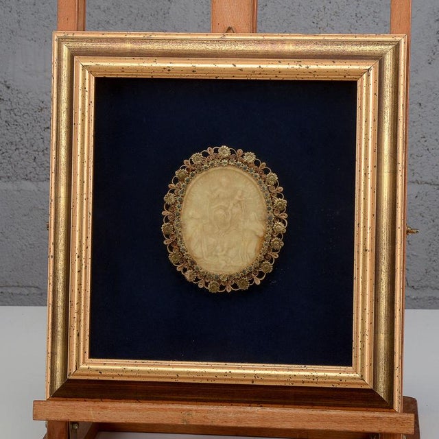Framed Devotional Artefact Relief Work with Decorations, Late 19th Century For Sale - Image 3 of 7
