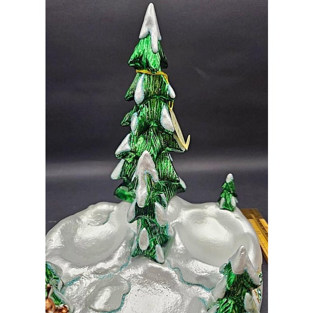 Waterford 1990s Waterford Christmas Tree Snowy Village Forest Display Winter Scene for Ornaments Table Centerpiece For Sale - Image 4 of 13