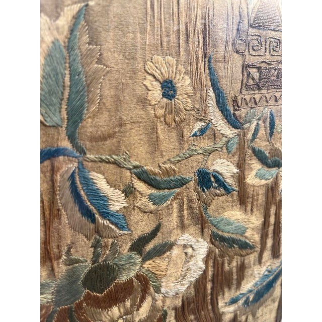 Antique Chinese Silk Embroidery Panels Framed For Sale - Image 11 of 14