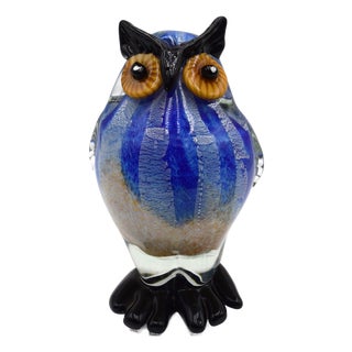 Vintage Italian Murano Glass Owl, 1970s For Sale