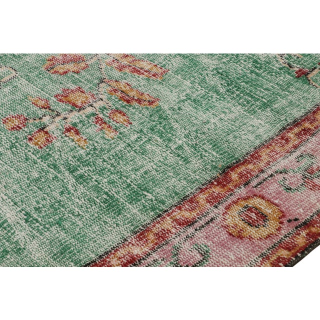 Vintage Zeki Müren Rug in Teal With Floral Medallions, From Rug & Kilim For Sale In New York - Image 6 of 7