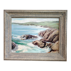 1930s Southern California Seascape Clyde Eugene Scott (1884–1959) Oil on Board Painting