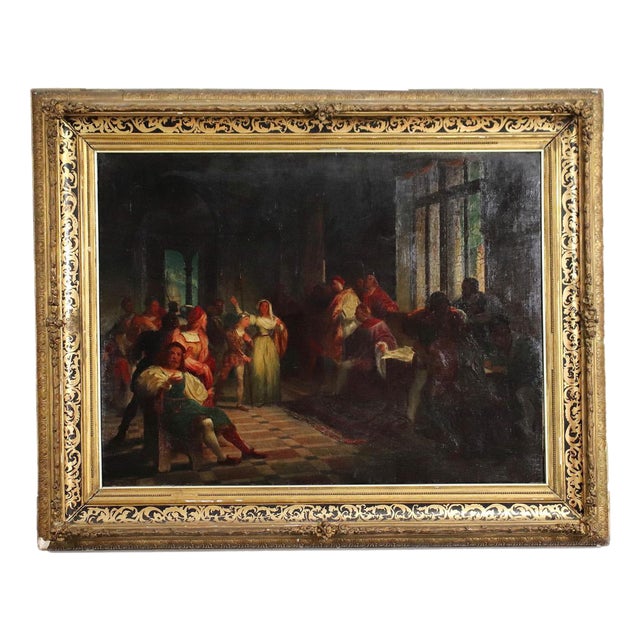 Historical Subject, Oil on Canvas, Framed For Sale