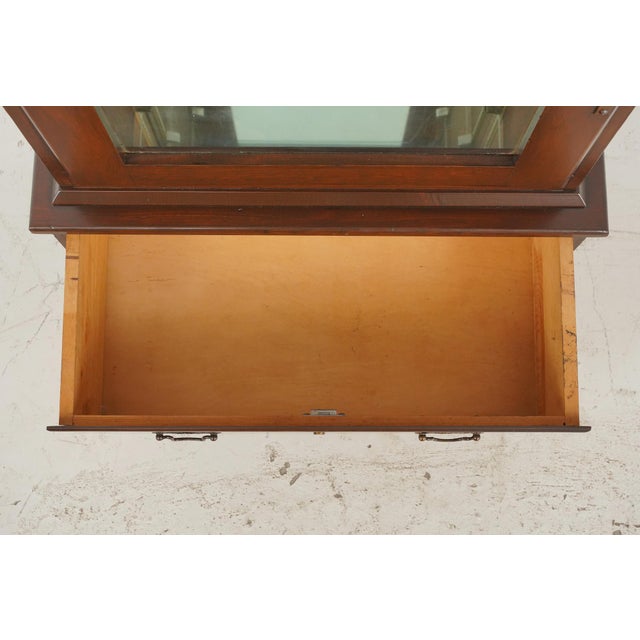 Mid 20th Century Vintage Mirrored Back Wood Curio Vitrine Cabinet For Sale - Image 5 of 15