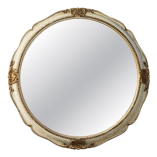 Vintage French Original Paint Convex Butlers Wall Mirror, 1940s For Sale