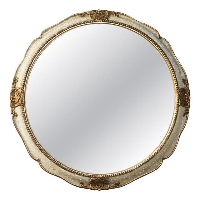 Vintage French Original Paint Convex Butlers Wall Mirror, 1940s For Sale