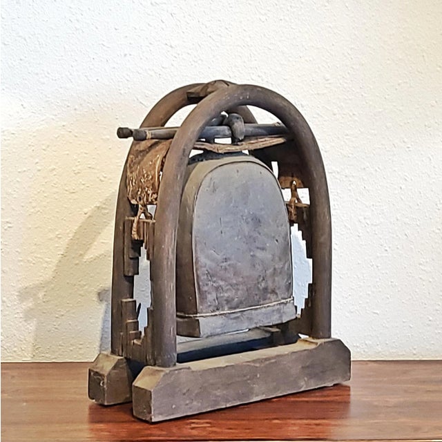 Antique Karen Hill Tribe (Thailand) Elephant Bell and Stand For Sale In Austin - Image 6 of 13