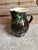 Pretty antique French Jasper pitcher with yellow interior and lip. Nice age and character..normal losses to lip and bottom...