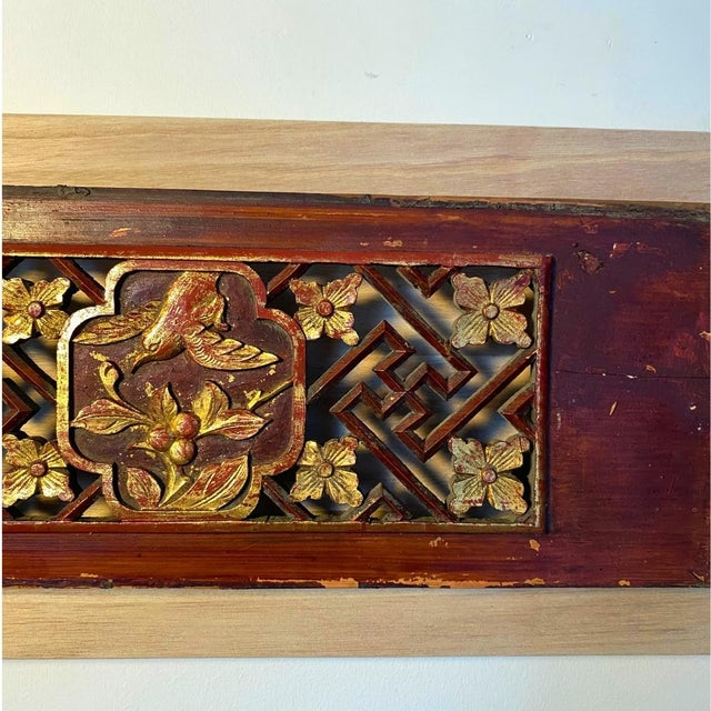 Sculptural Wall Object – Antique Chinese Giltwood Openwork Floral Panels, Pair For Sale - Image 11 of 13