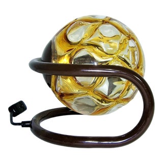 Mid-Century Art Deco Modern Table Desk in Murano Glass from Doria Leuchten, 1980s For Sale